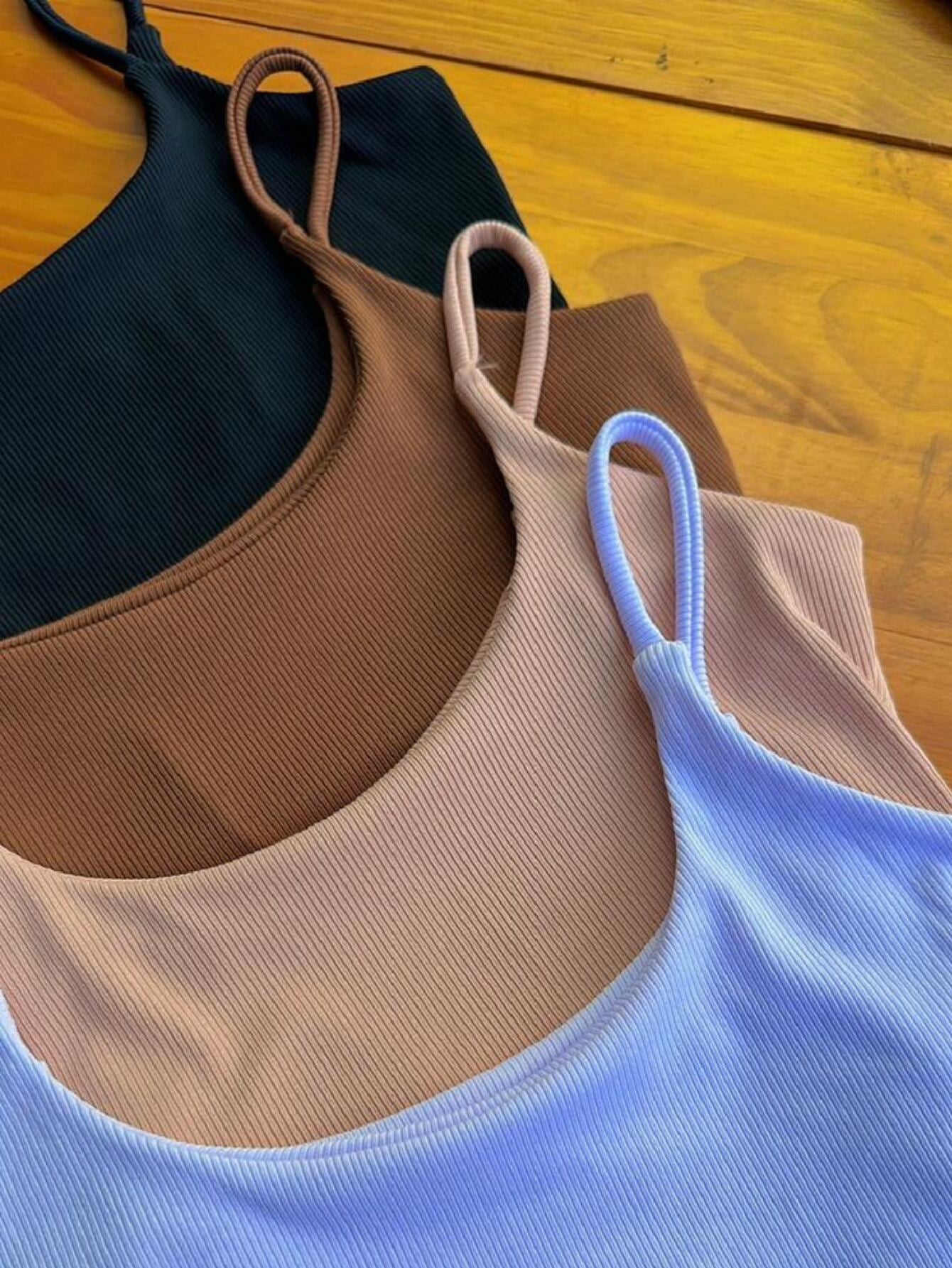 Kit 4 Cropped Canelado Feminino