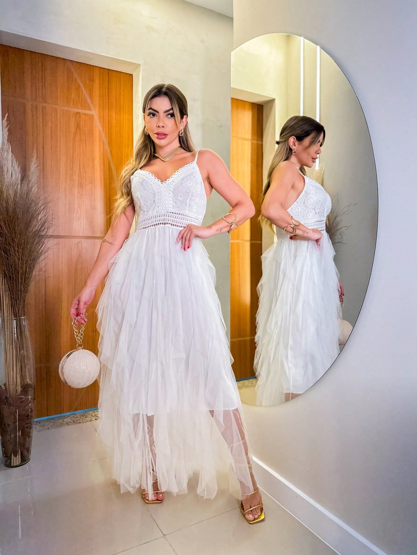 Vestido Longo de Renda