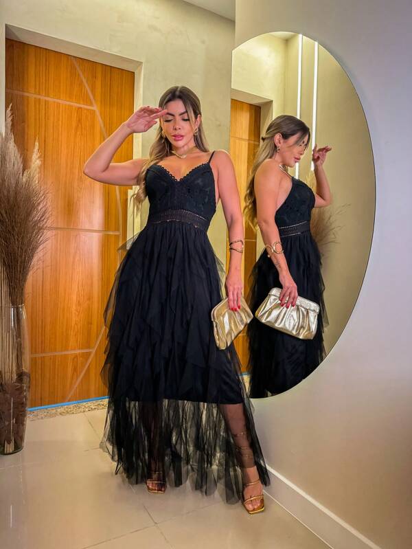 Vestido Longo de Renda