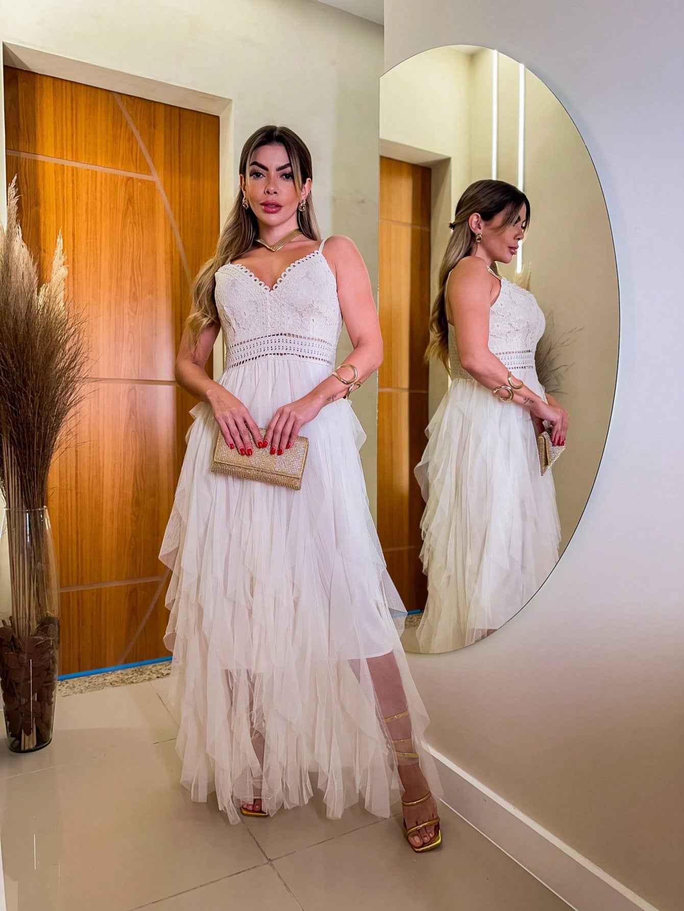 Vestido Longo de Renda