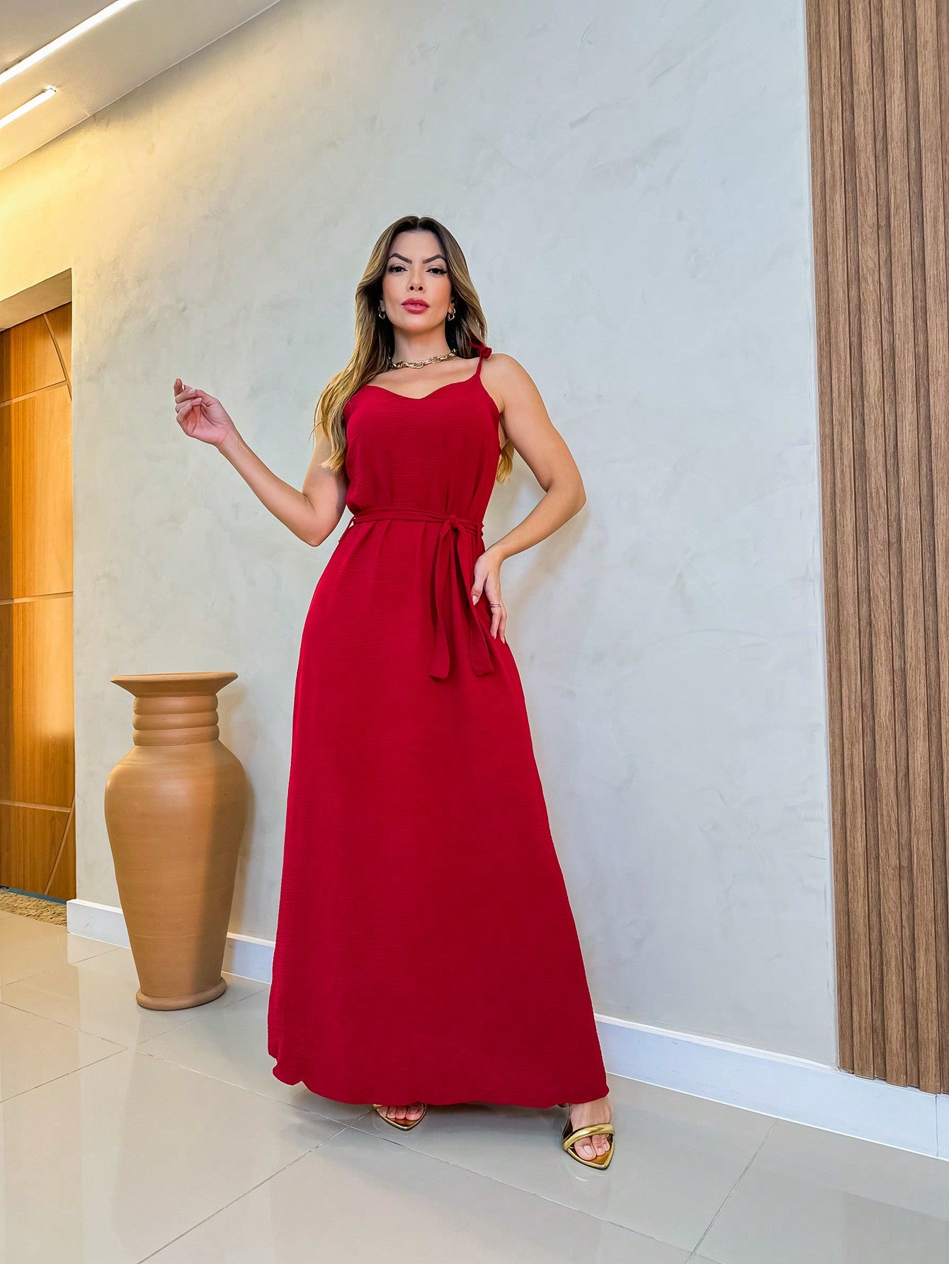 Vestido Feminino Longo Liso