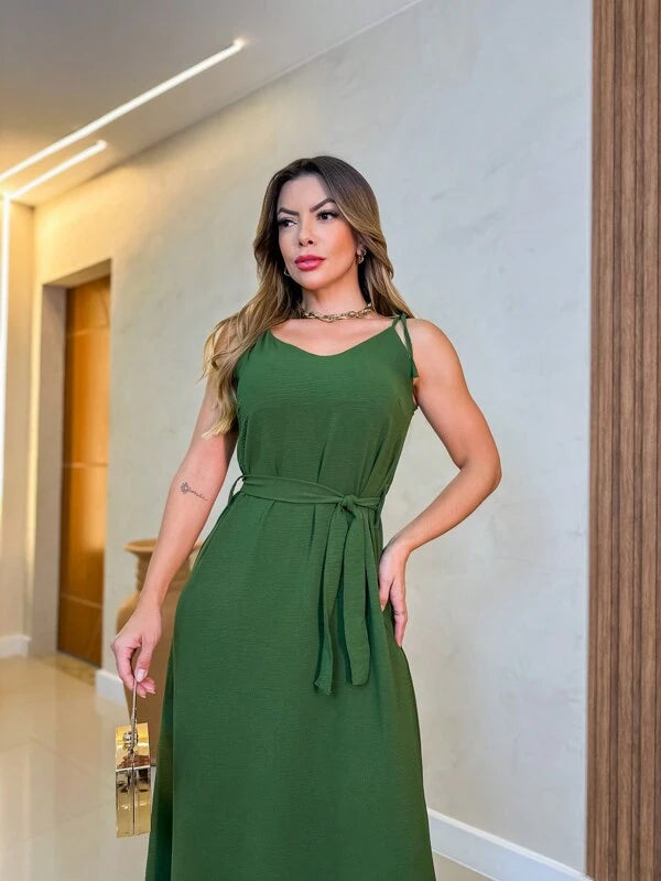 Vestido Feminino Longo Liso