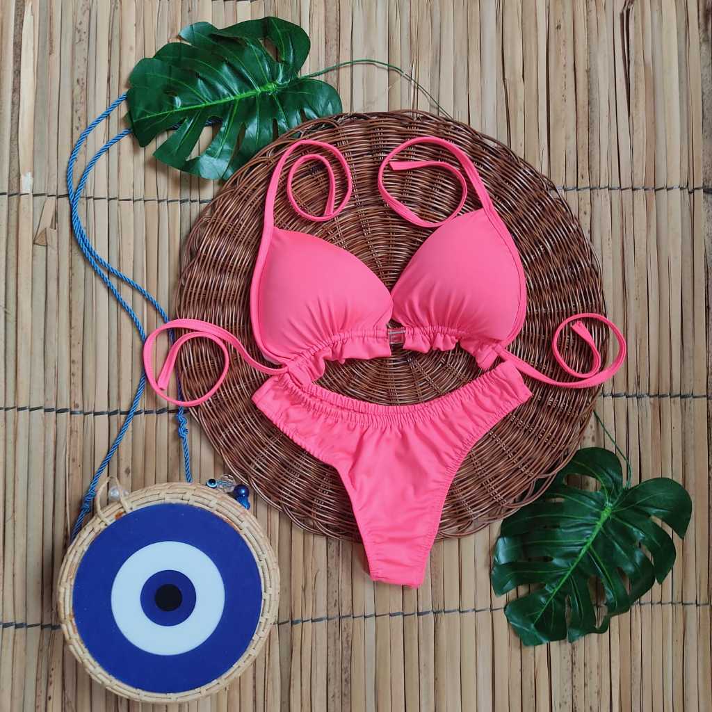 Biquíni Feminino com Bojo Cortininha de Asa Delta