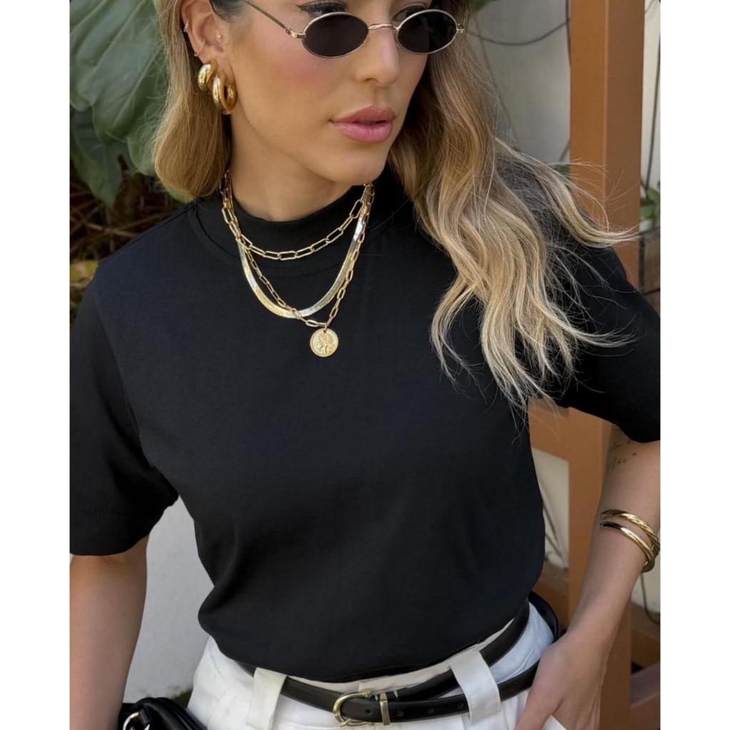 Camiseta Feminina Gola Alta