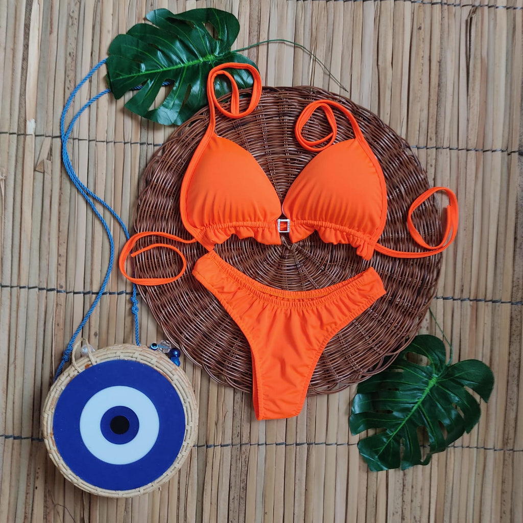 Biquíni Feminino com Bojo Cortininha de Asa Delta