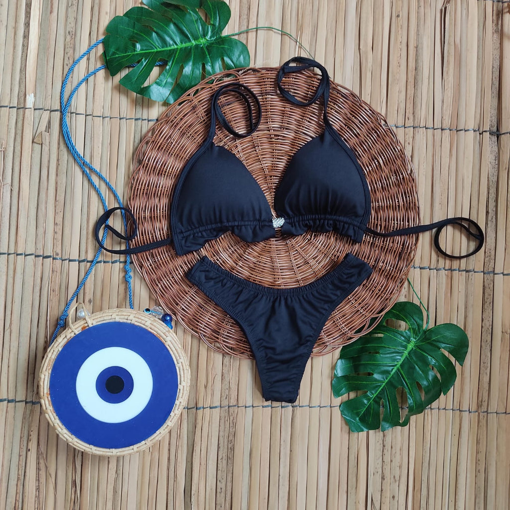 Biquíni Feminino com Bojo Cortininha de Asa Delta