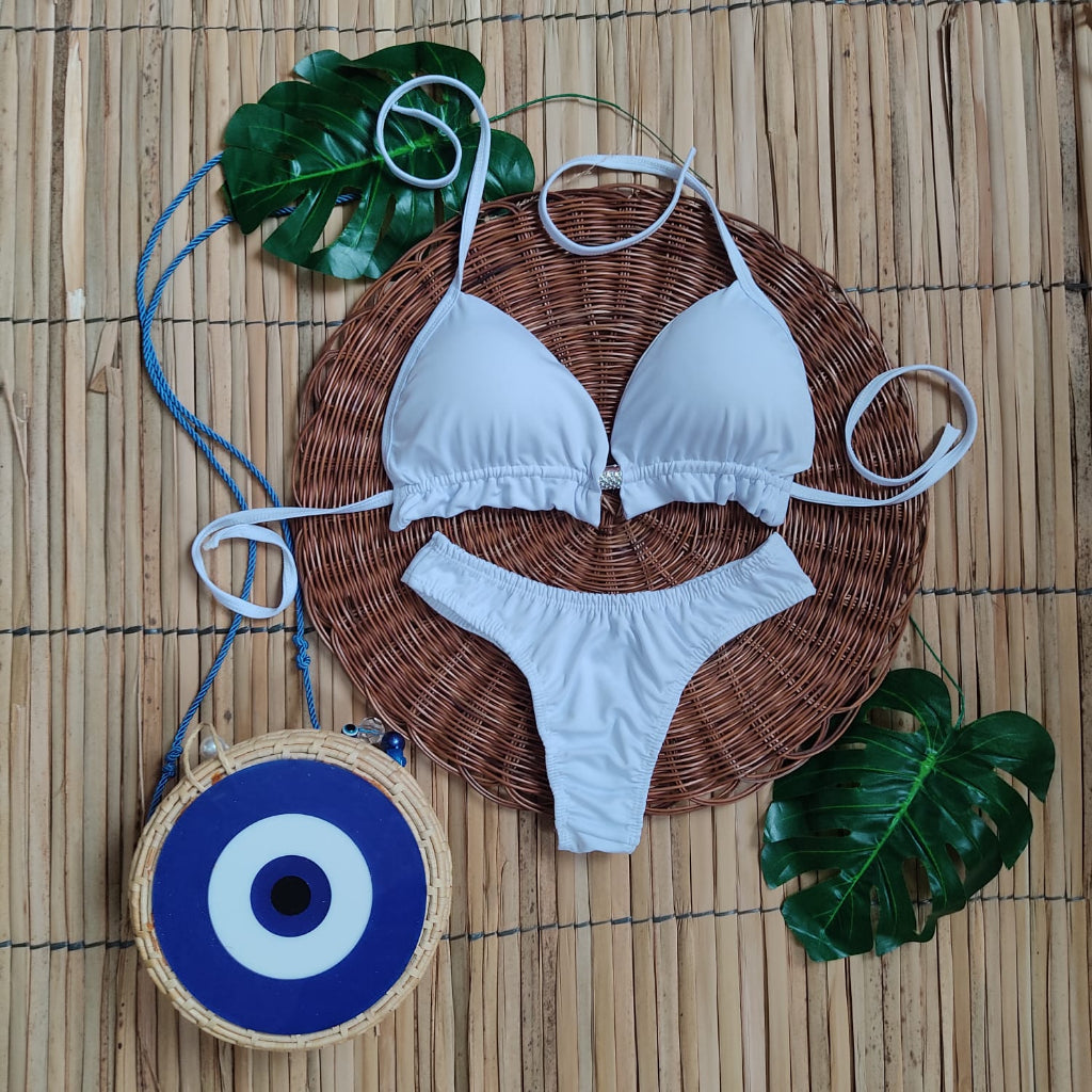Biquíni Feminino com Bojo Cortininha de Asa Delta