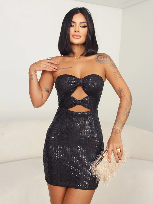Vestido Feminino Curto Paetê