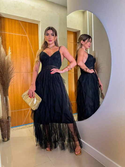 Vestido Longo de Renda